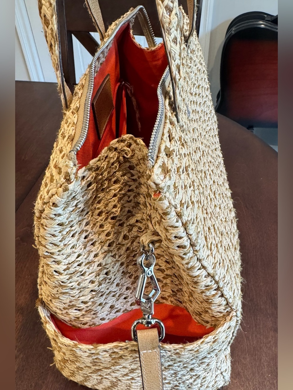 Eric Javits Big Lucy Squishee Satchel Natural color with handles & strap - Picture 5 of 8